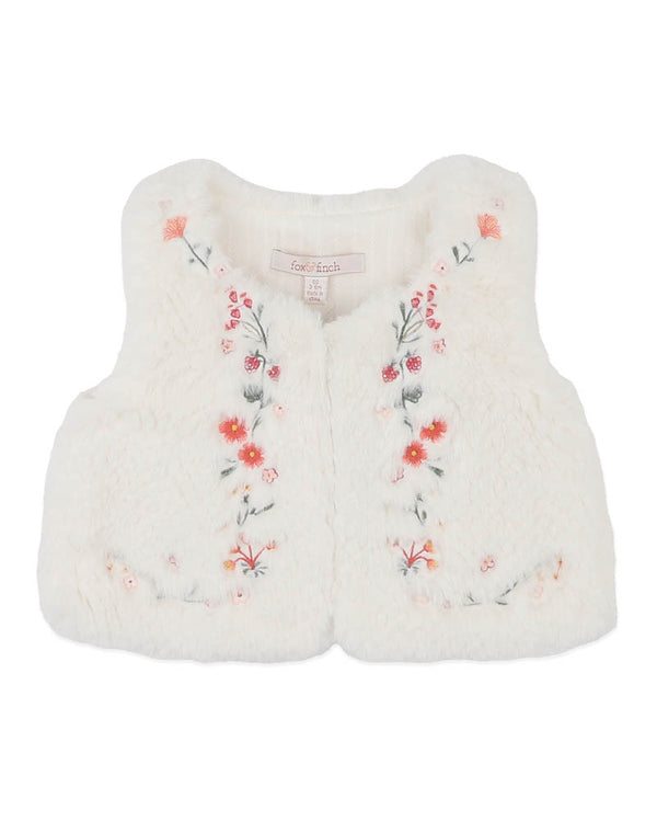 Orchard Bloom Faux Fur Vest