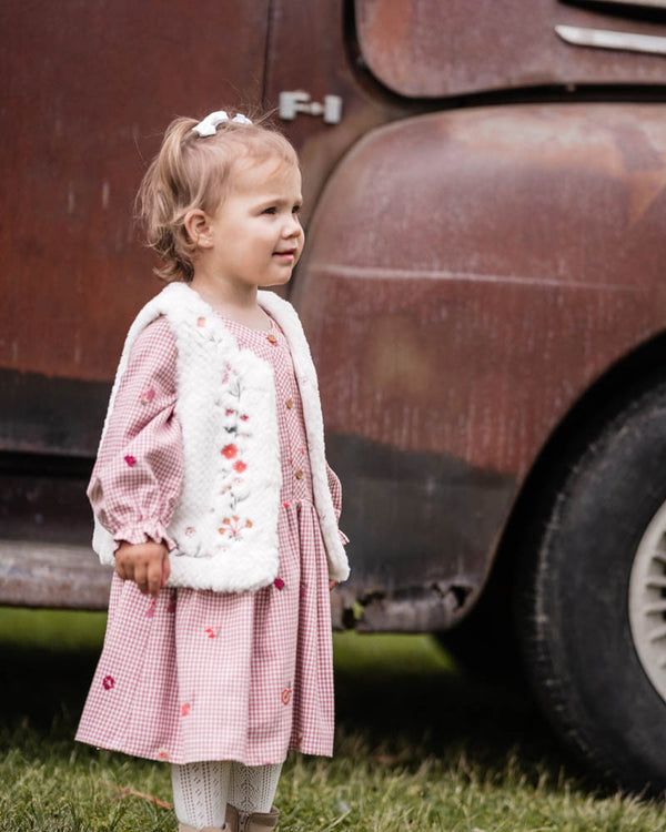 Orchard Bloom Faux Fur Vest