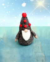 Tara Treasures- Felt Charcoal Gnome Ornament