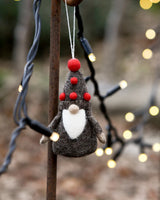 Tara Treasures- Felt Charcoal Gnome Ornament