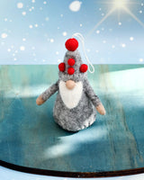 Tara Treasures- Felt Grey Gnome Ornament