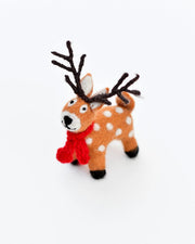 Tara Treasures- Felt Reindeer with Red Scarf Toy