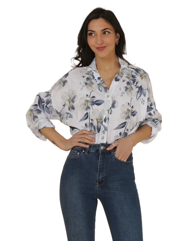 Floral  Linen Shirt
