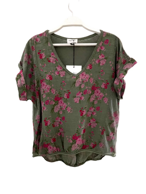 Floral Italian Linen Tee