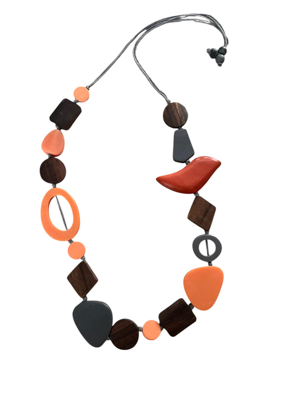 Resin and Timber Bird Necklace