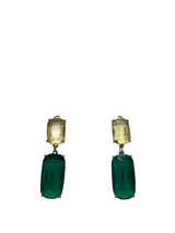 Ivy Crystal  Earrings Yellow /Green