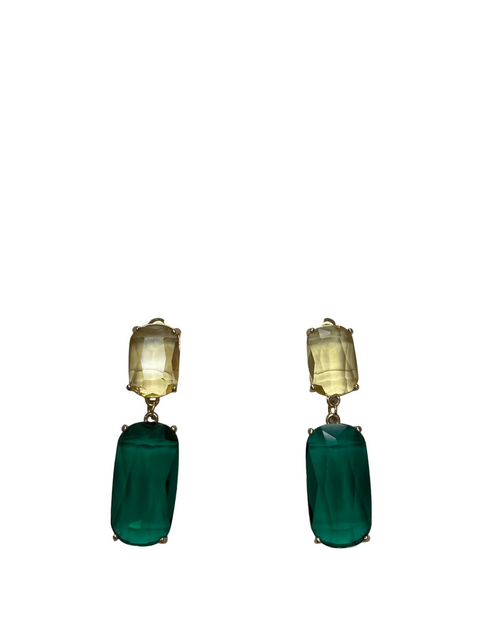 Ivy Crystal  Earrings Yellow /Green
