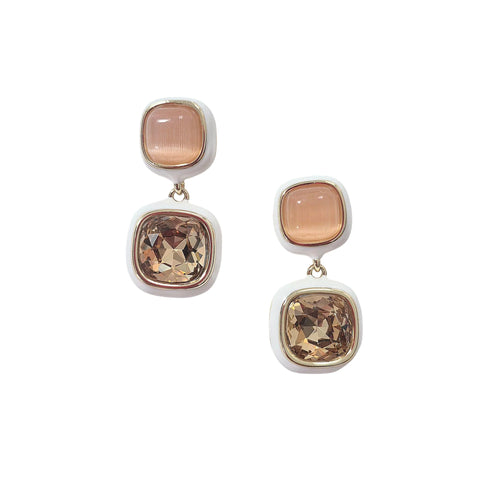Edith Enamel Earrings Brown