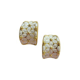 Daisy Hoop Huggies Earrings
