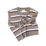 Oragnic Stripe Vest Oatmilk