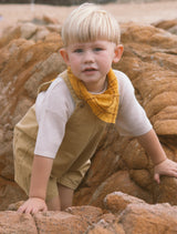 Everyday Twill Short Overalls - Mustard