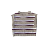 Oragnic Stripe Vest Oatmilk