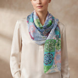 Silk Scarf Patchwork Turquoise