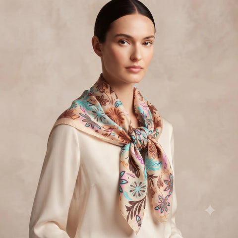 Silk Scarf Graphic Floral