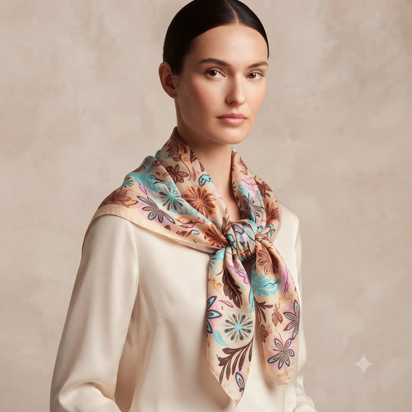 Silk Scarf Graphic Floral