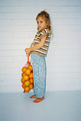 Oragnic Stripe Vest Oatmilk