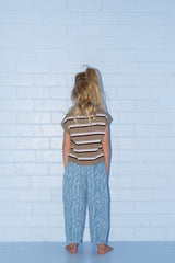 Oragnic Stripe Vest Oatmilk