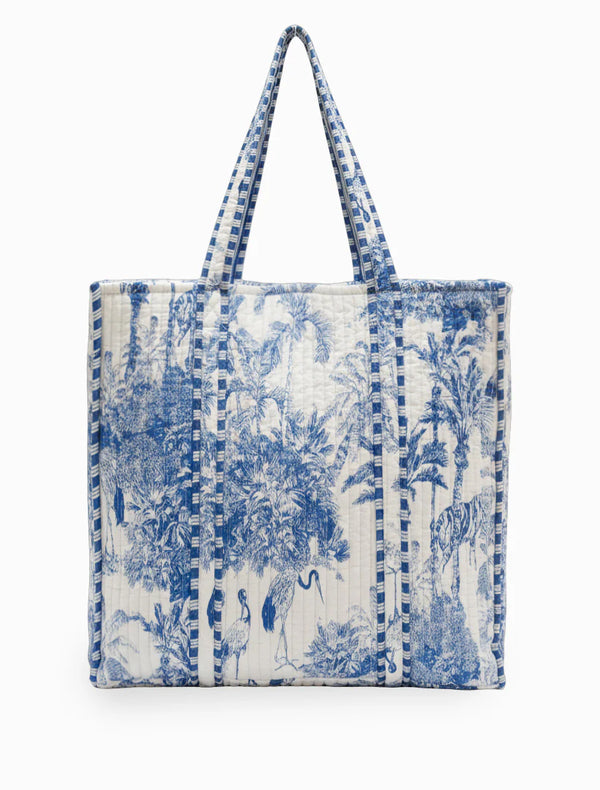 Isola Bella Tote Palm Tree Blue