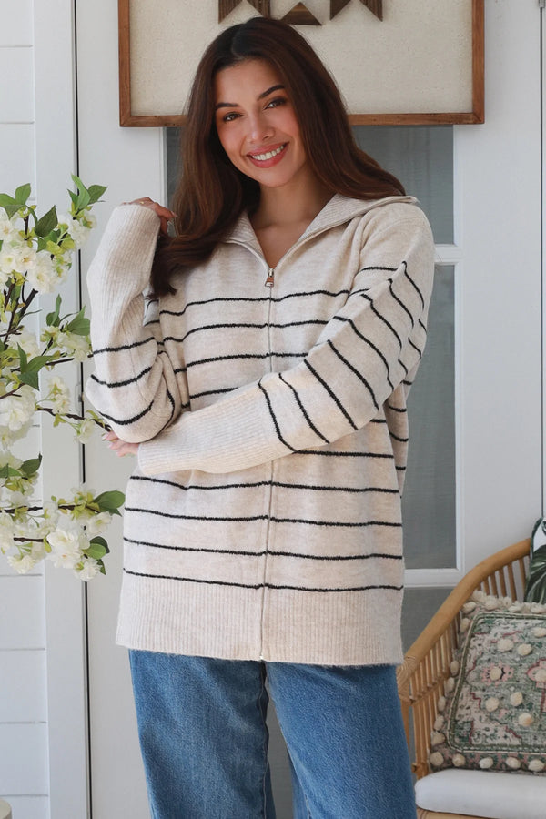 Zena Zippered Cardigan