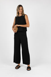 Humidity Lifestyle Fleetwood Linen Pant Black