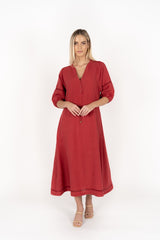 Humidity Lifestyle Ambrosia Midi Dress Brick