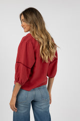 Humidity Lifestyle Ambrosia Blouse Brick