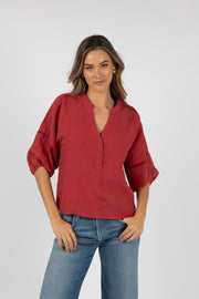 Humidity Lifestyle Ambrosia Blouse Brick