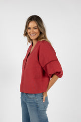 Humidity Lifestyle Ambrosia Blouse Brick