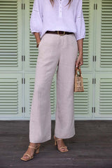 Humidity Lifestyle Fleetwood Linen Pant Natural