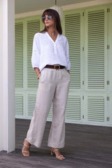 Humidity Lifestyle Fleetwood Linen Pant Natural