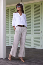 Humidity Lifestyle Fleetwood Linen Pant Natural