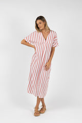 Humidity Lifestyle Santos Kaftan Pink  Stripe