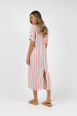 Humidity Lifestyle Santos Kaftan Pink  Stripe