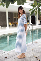 Humidity Lifestyle Satos Kaftan Blue Stripe