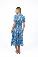 Fleur Midi  Dress Blue/Stone