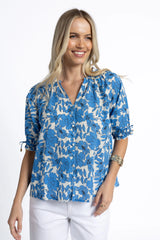 Fleur Blouse Blue/Stone
