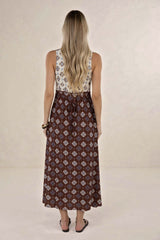 Vintage Tales Maxi Dress Choc/Cream
