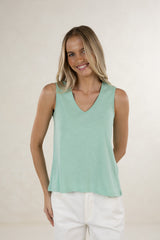 Kaia V Neck Mist Green