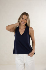 Kaia V Neck Navy