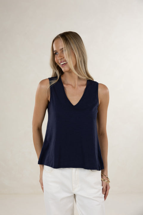 Kaia V Neck Navy