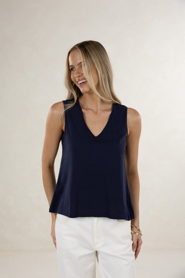Kaia V Neck Navy