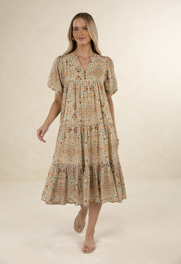 Yasmin Midi Dress Almond