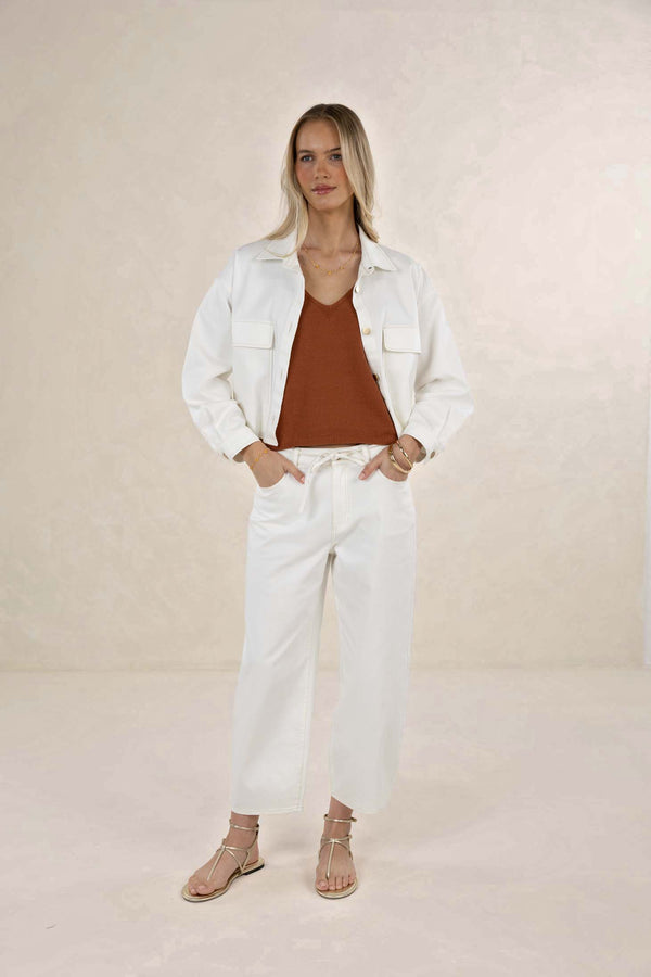Ivy Denim Jacket Ivory