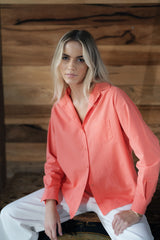 Humidity Lifestyle THE BOYFRIEND SHIRT CORAL