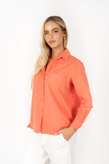 Humidity Lifestyle THE BOYFRIEND SHIRT CORAL