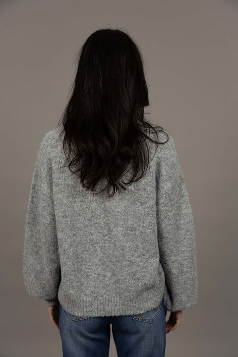 Nouveau V Neck Jumper Ash