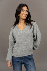 Nouveau V Neck Jumper Ash