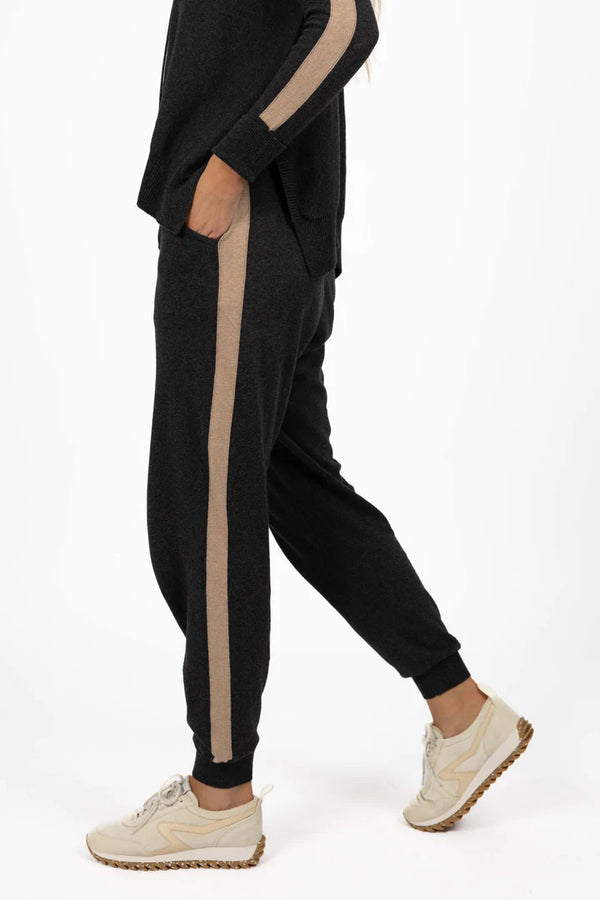 Contrast Merci Pant - Charcoal/Latte