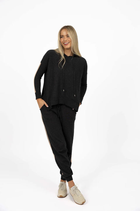 Contrast Merci Pant - Charcoal/Latte