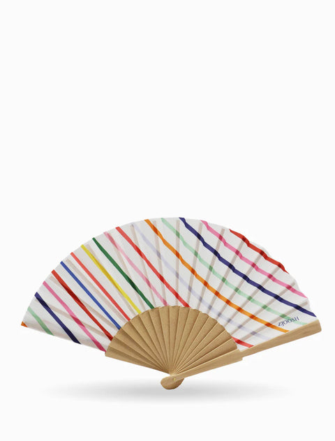 Hand Fan Coloured Stripes